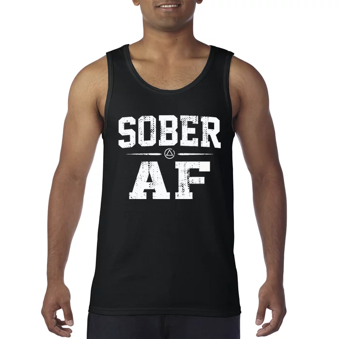 Sober AF Sobriety AA Alcoholics Anonymous Recovery Addiction Tank Top