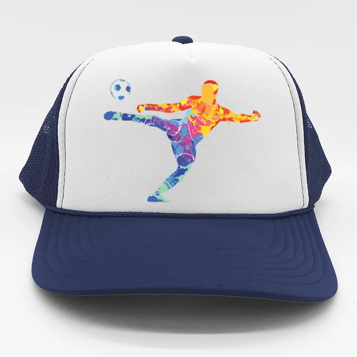 Soccer Athlete Sports Drawing Trucker Hat