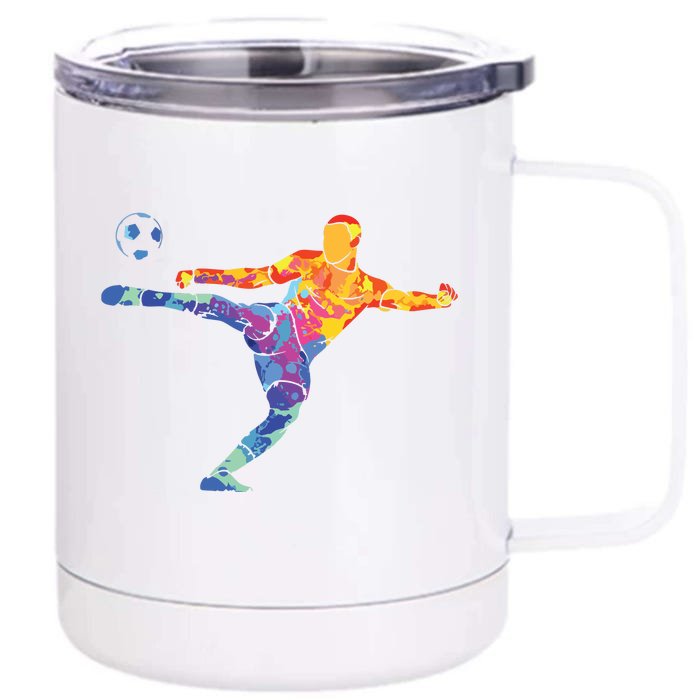 Soccer Athlete Sports Drawing Front & Back 12oz Stainless Steel Tumbler Cup