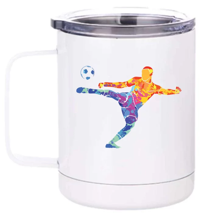 Soccer Athlete Sports Drawing Front & Back 12oz Stainless Steel Tumbler Cup