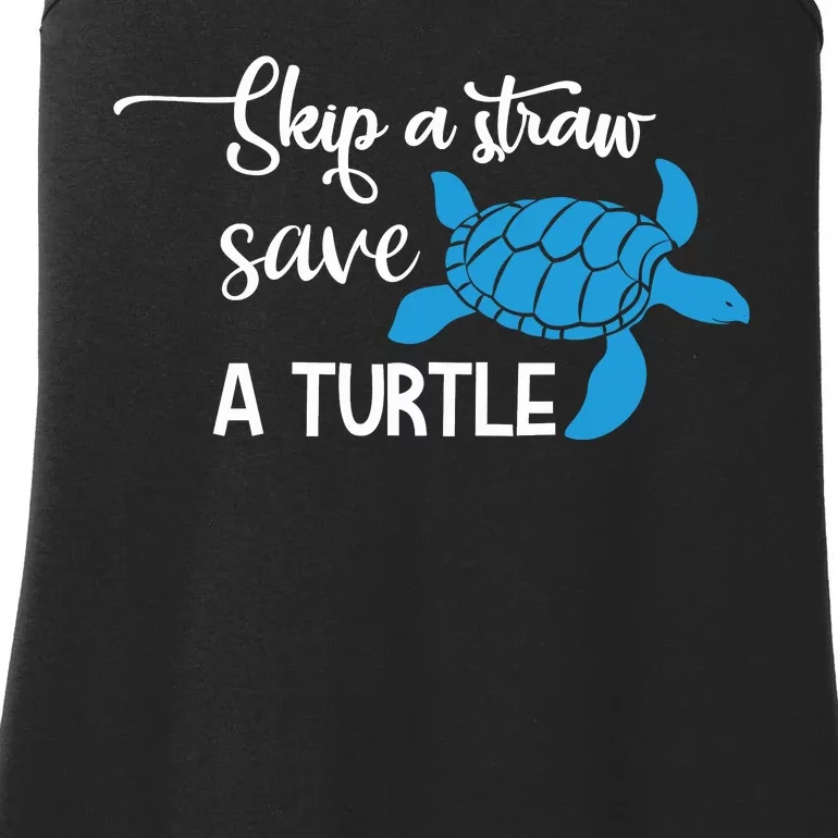 Skip A Straw Save A Turtle Ladies Essential Tank