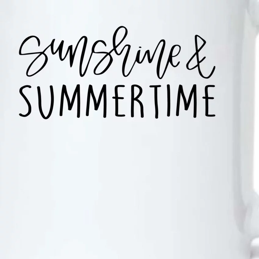 Sunshine And Summertime Funny Summer Saying Fun In The Sun Meaningful Gift Black Color Changing Mug