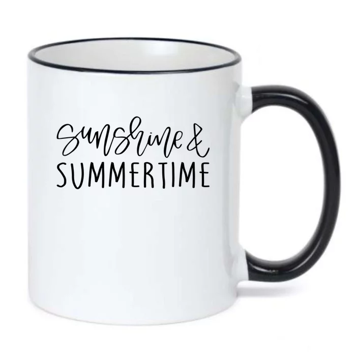 Sunshine And Summertime Funny Summer Saying Fun In The Sun Meaningful Gift Black Color Changing Mug