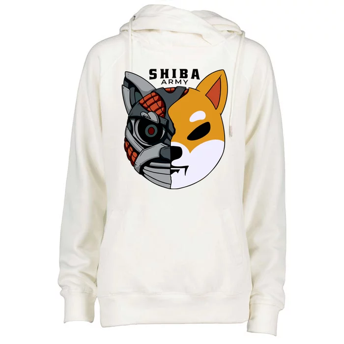 Shiba Army Womens Funnel Neck Pullover Hood