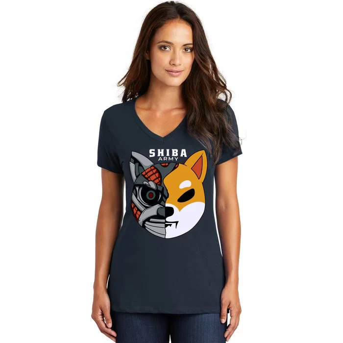 Shiba Army Women's V-Neck T-Shirt