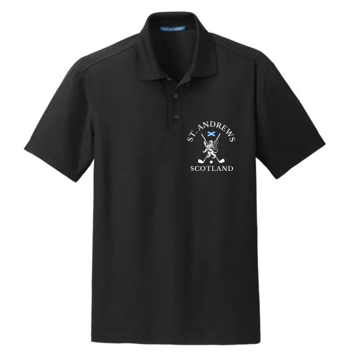 St Andrews Scotland Golf Fan Dry Zone Grid Performance Polo