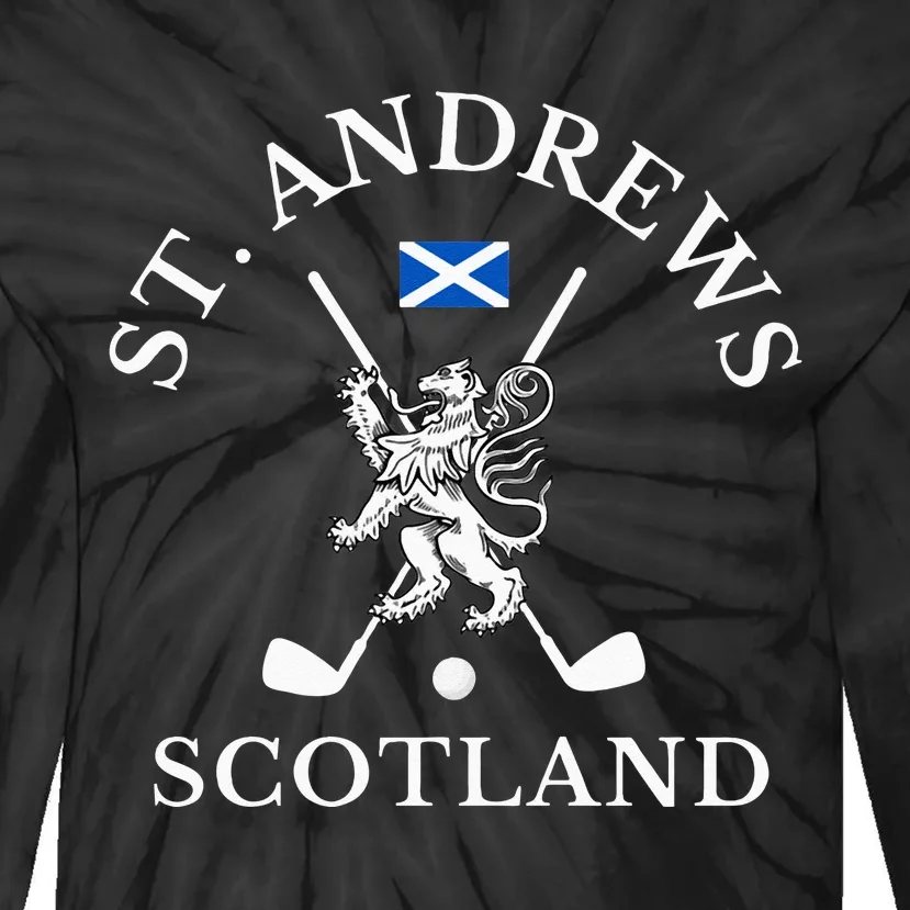 St Andrews Scotland Golf Fan Tie-Dye Long Sleeve Shirt