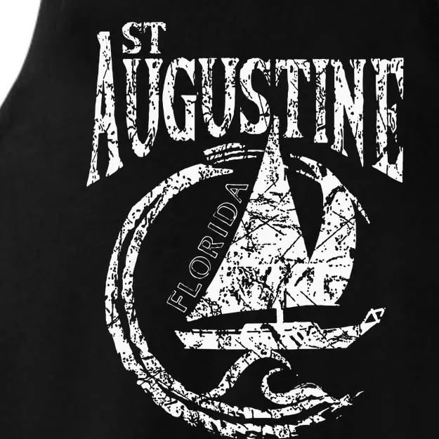 St. Augustine Souvenir Florida Sailing Wave Ladies Tri-Blend Wicking Tank