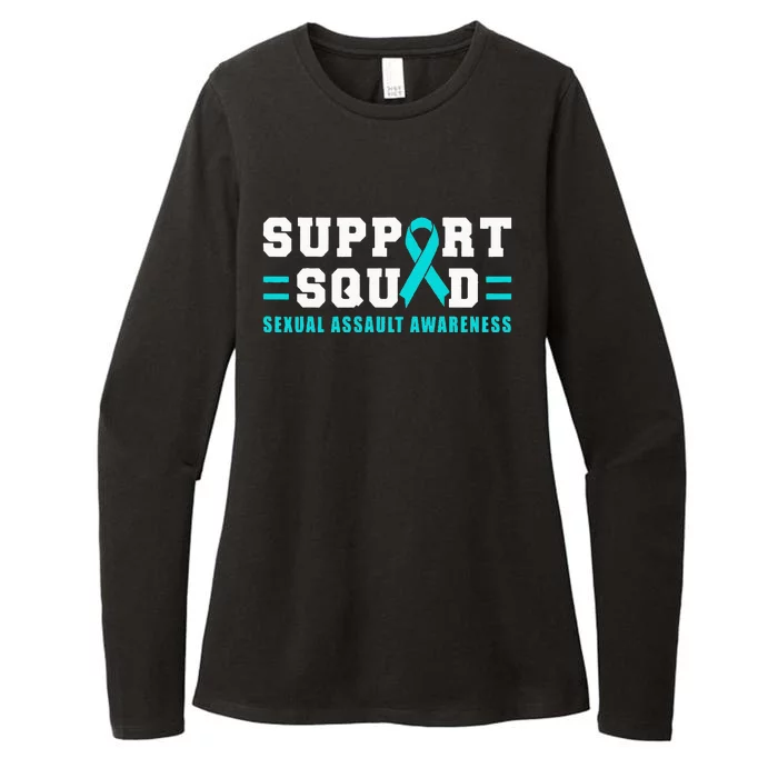 Sexual Assault Support Squad Ribbon Womens CVC Long Sleeve Shirt