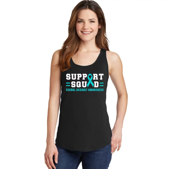 Sexual Assault Support Squad Ribbon Ladies Essential Tank