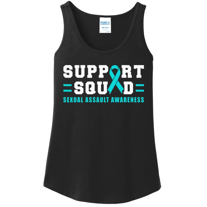 Sexual Assault Support Squad Ribbon Ladies Essential Tank