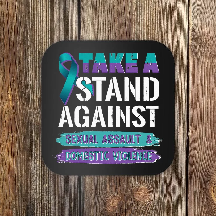 Stand Against Sexual Assault & Domestic Violence Awareness Coaster