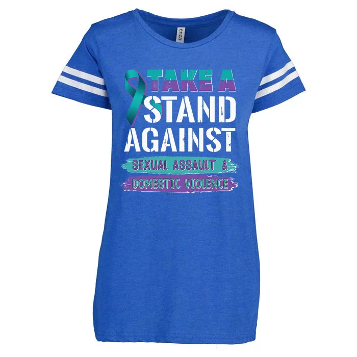 Stand Against Sexual Assault & Domestic Violence Awareness Enza Ladies Jersey Football T-Shirt