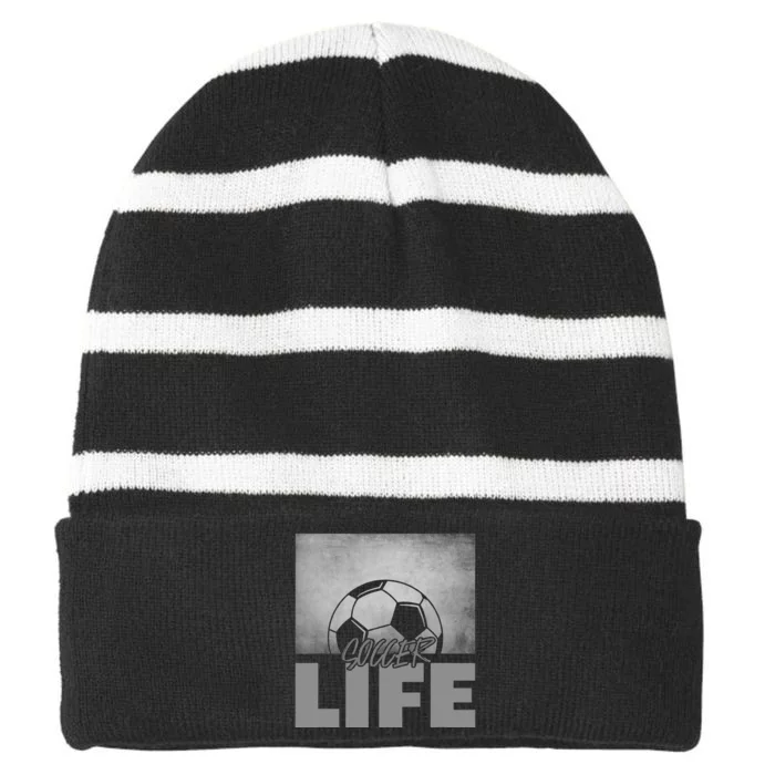 Soccer Apparel Soccer Striped Beanie with Solid Band