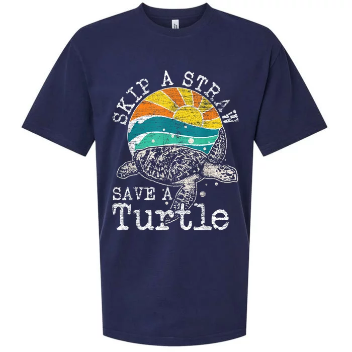 Skip A Straw Save A Turtle Sueded Cloud Jersey T-Shirt