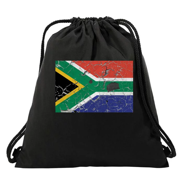 South Africa Stone Flag Drawstring Bag