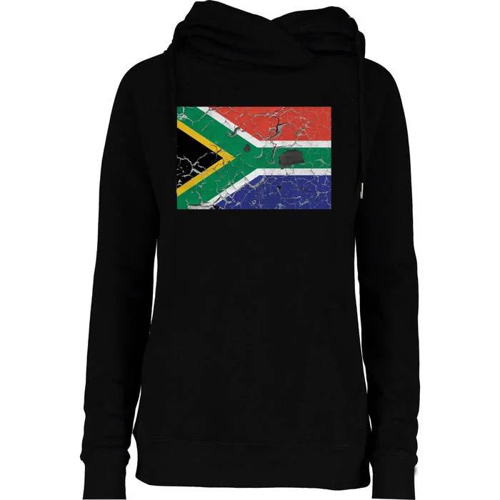 South Africa Stone Flag Womens Funnel Neck Pullover Hood