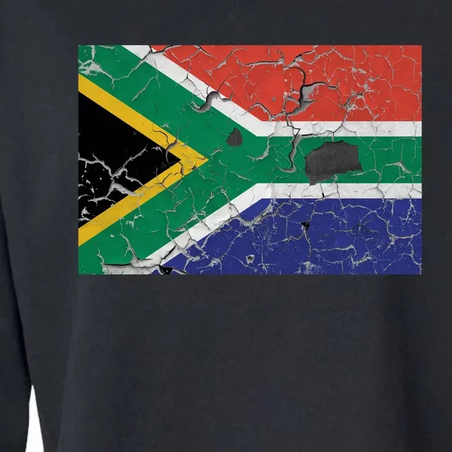 South Africa Stone Flag Cropped Pullover Crew