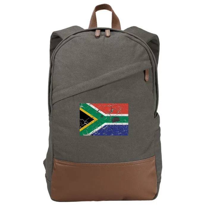 South Africa Stone Flag Cotton Canvas Backpack