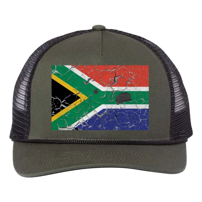 South Africa Stone Flag Retro Rope Trucker Hat Cap