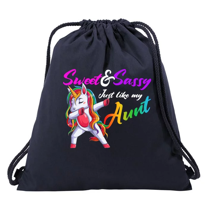 Sweet And Sassy Just Like My Aunt Matching Aunt And Niece Gift Drawstring Bag