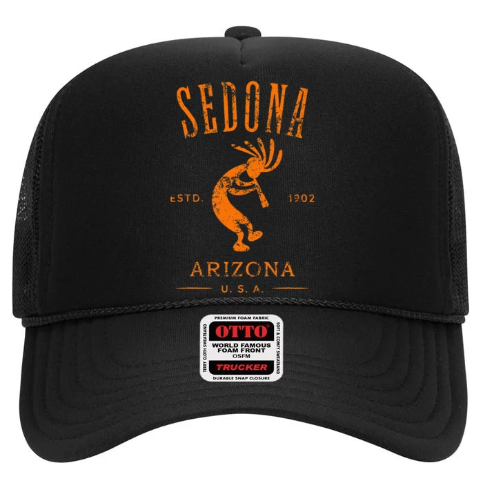 Sedona Arizona Southwestern Style Souvenir Vintage Design High Crown Mesh Trucker Hat