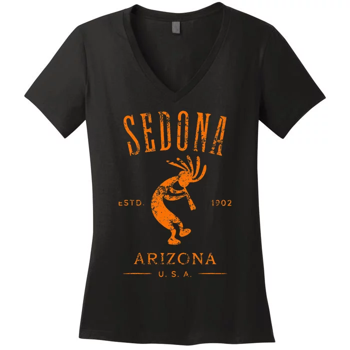 Sedona Arizona Southwestern Style Souvenir Vintage Design Women's V-Neck T-Shirt