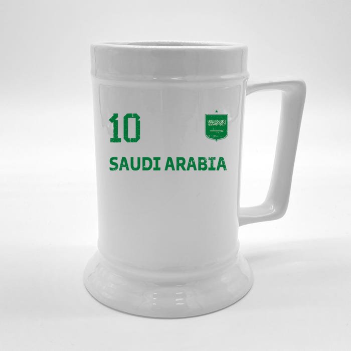 Saudi Arabia Soccer Fans Jersey KSA Flag Football Lovers Front & Back Beer Stein