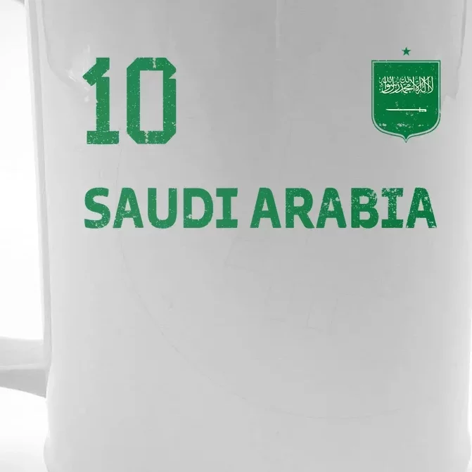 Saudi Arabia Soccer Fans Jersey KSA Flag Football Lovers Front & Back Beer Stein