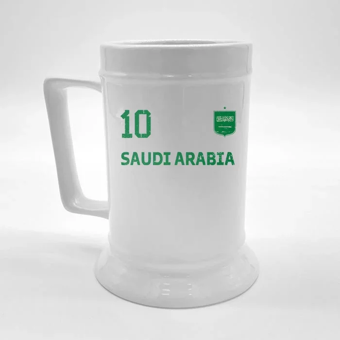 Saudi Arabia Soccer Fans Jersey KSA Flag Football Lovers Front & Back Beer Stein