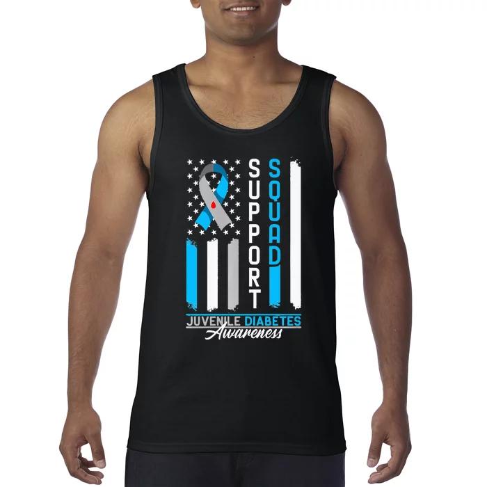 Support Awareness Squad I Juvenile T1D Type 1 Diabetes Tank Top