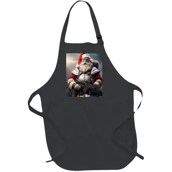 Second Amendment Santa Funny Christmas Full-Length Apron With Pocket