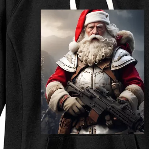 Second Amendment Santa Funny Christmas Women's Fleece Hoodie