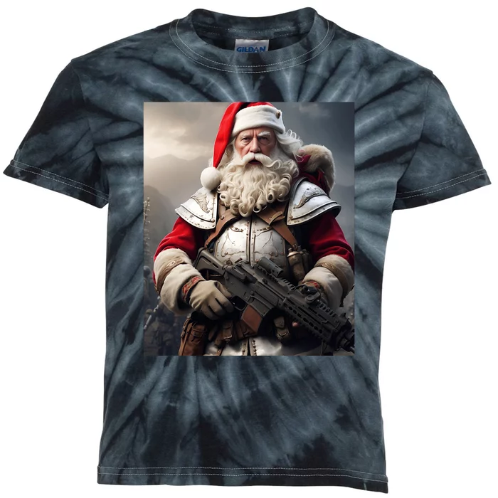 Second Amendment Santa Funny Christmas Kids Tie-Dye T-Shirt