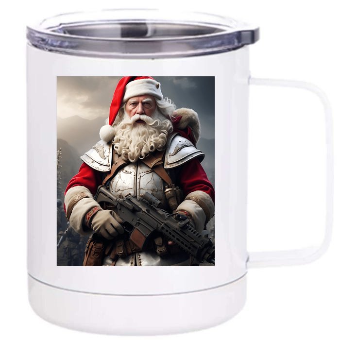 Second Amendment Santa Funny Christmas Front & Back 12oz Stainless Steel Tumbler Cup