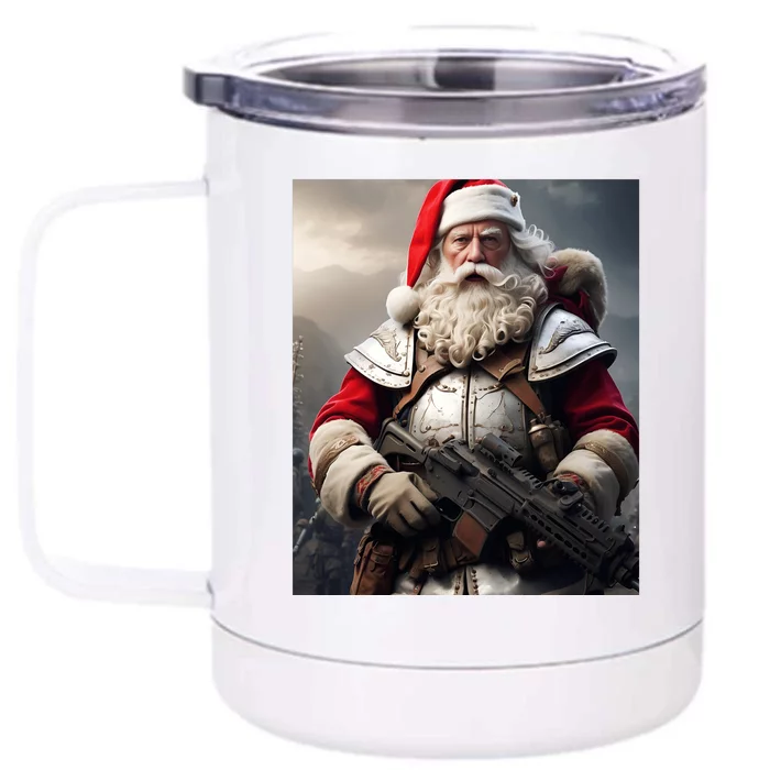 Second Amendment Santa Funny Christmas Front & Back 12oz Stainless Steel Tumbler Cup