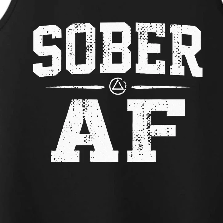 Sober AF Sobriety AA Alcoholics Anonymous Recovery Addiction Performance Tank