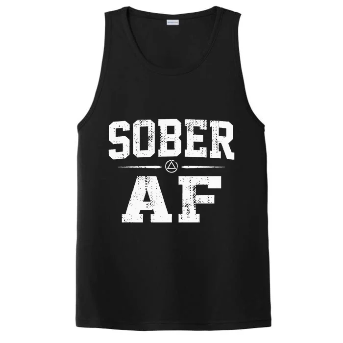 Sober AF Sobriety AA Alcoholics Anonymous Recovery Addiction Performance Tank