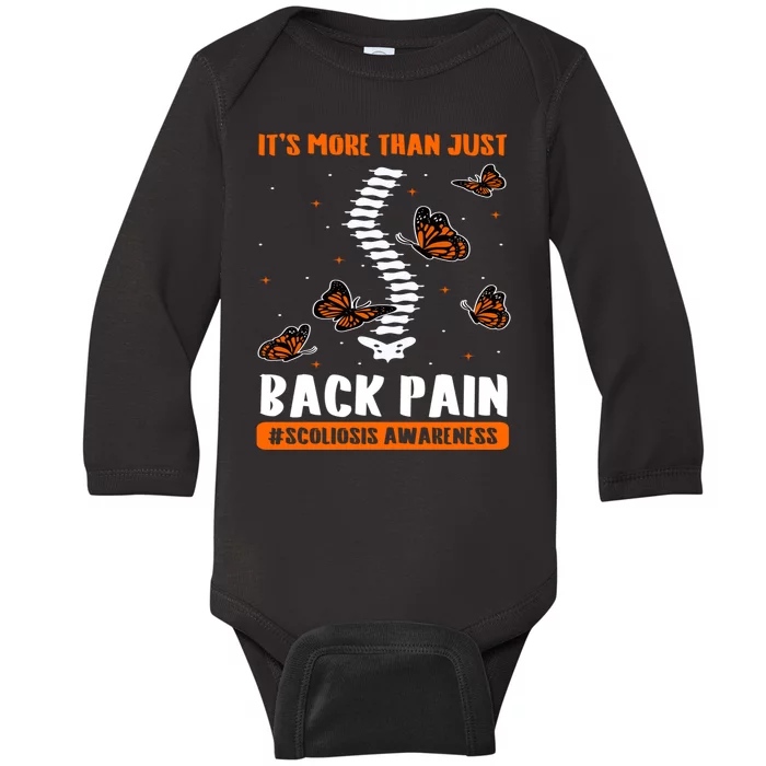 Scoliosis Awareness Spinal Deformity Orthopedic Scoliometer Baby Long Sleeve Bodysuit