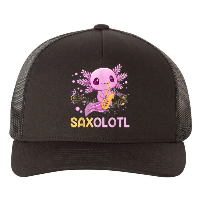 Saxolotl Adorable Saxophone Playing Funny Axolotl Gift Girls Yupoong Adult 5-Panel Trucker Hat