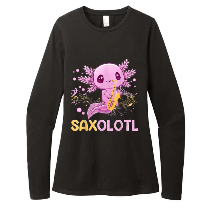 Saxolotl Adorable Saxophone Playing Funny Axolotl Gift Girls Womens CVC Long Sleeve Shirt