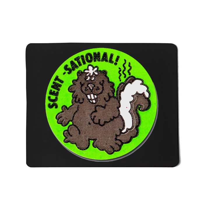 Scratch And Sniff Sticker Skunk Scentsational Mousepad