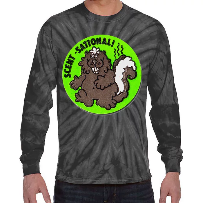 Scratch And Sniff Sticker Skunk Scentsational Tie-Dye Long Sleeve Shirt