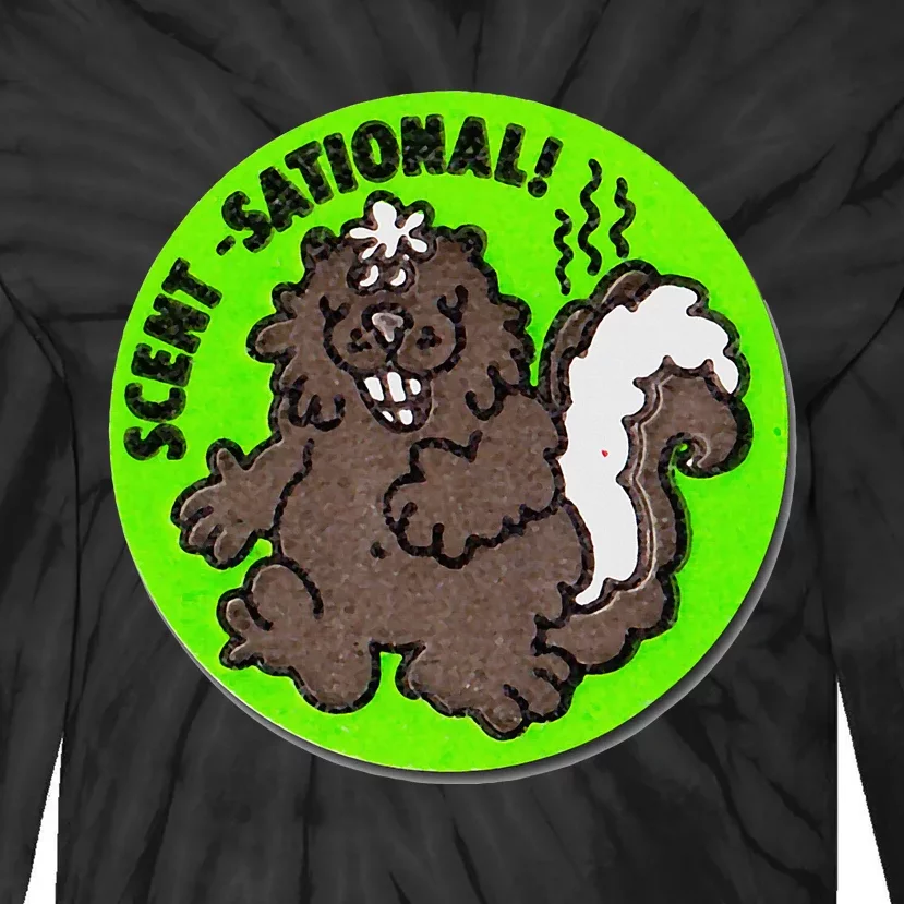 Scratch And Sniff Sticker Skunk Scentsational Tie-Dye Long Sleeve Shirt