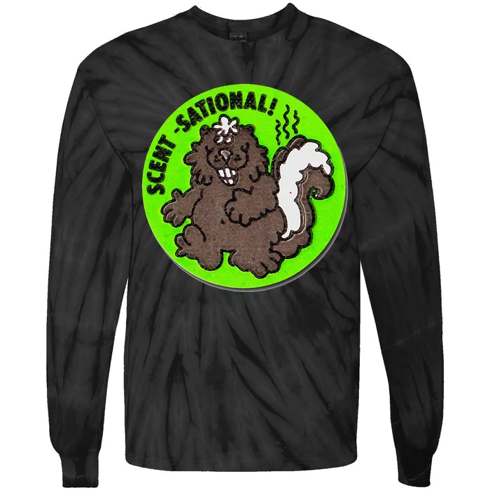 Scratch And Sniff Sticker Skunk Scentsational Tie-Dye Long Sleeve Shirt