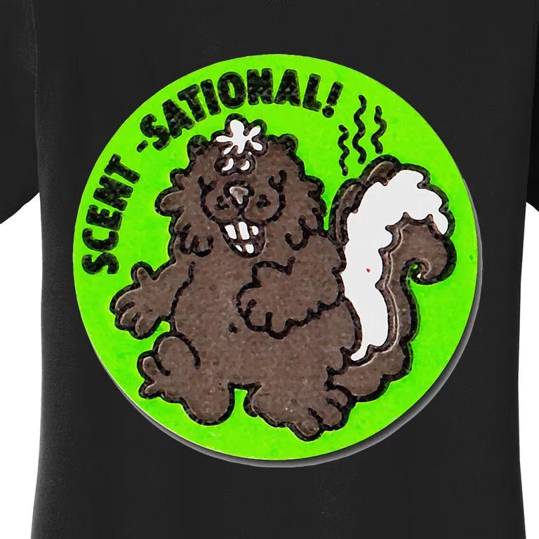 Scratch And Sniff Sticker Skunk Scentsational Women's T-Shirt