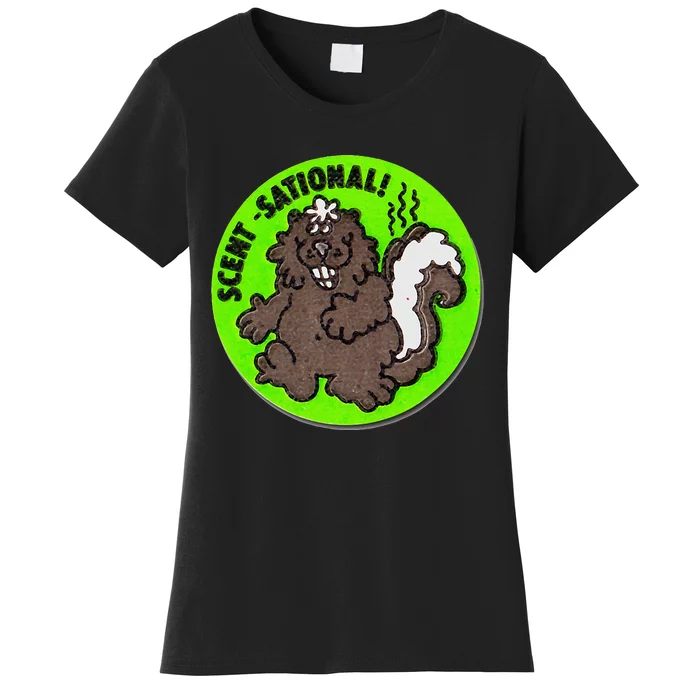 Scratch And Sniff Sticker Skunk Scentsational Women's T-Shirt