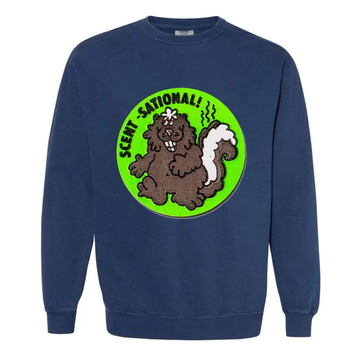 Scratch And Sniff Sticker Skunk Scentsational Garment-Dyed Sweatshirt