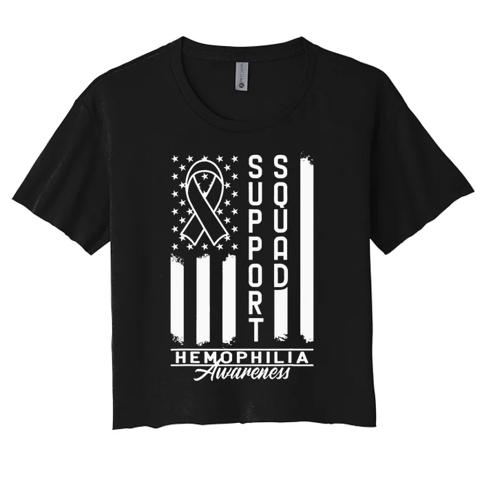 Support Awareness Squad I Bleeding Disorder Hemophilia Women's Crop Top Tee