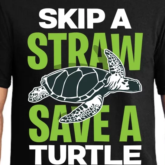 Skip A Straw Save A Turtle Envirotal Activist Funny Gift Pajama Set